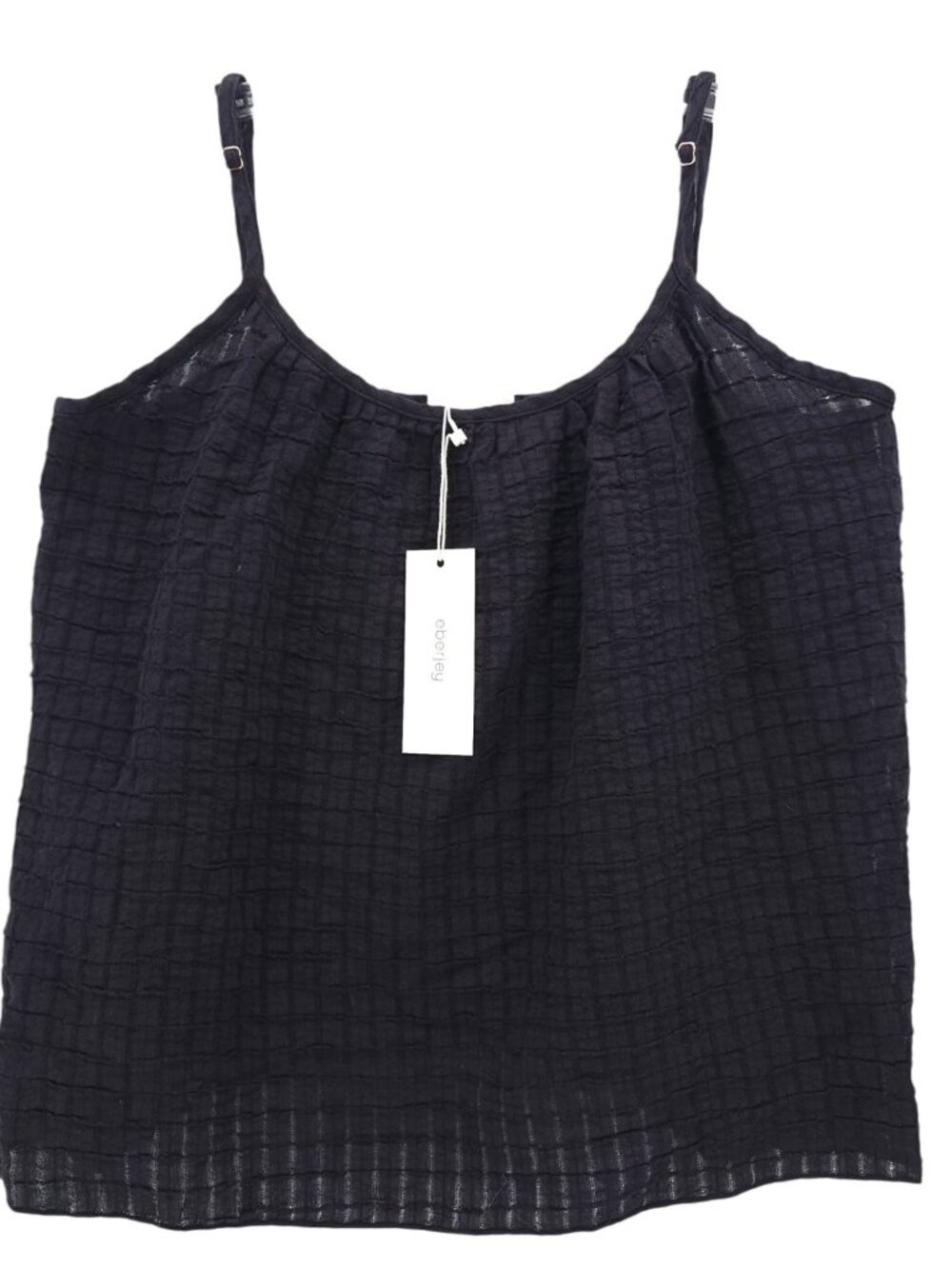 NWT EBERJEY Paz Breezy Cami Black 100% Cotton Size SMALL